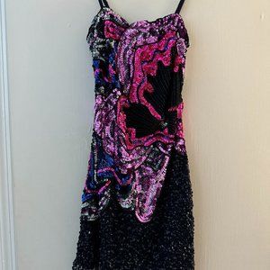 Nasty Gal Sequin Mini Dress | Size 4 | Beaded | Party | Cocktail